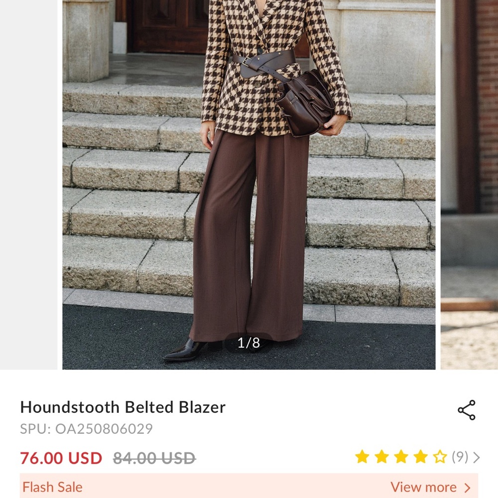 Commense Brown Tones Houndstooth Jacket Blazer NWT - image 2